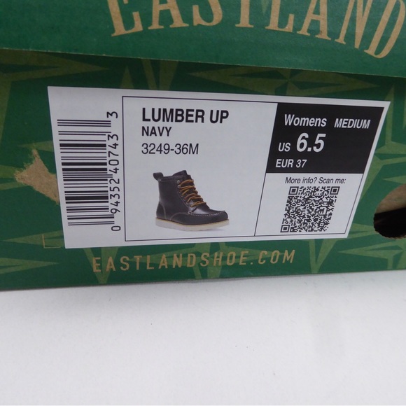 Eastland Lumber Up Navy Leather Boots Moc Toe Fully Lined NIB New - Picture 9 of 10